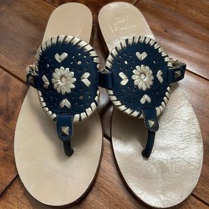 Jack Roger Sandals 6.5 - Navy and Gold